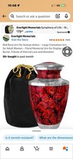 9.6x6.3" Large Red Rose Decorative Cremation Urn for Human Ashes Adult
