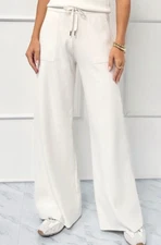 Splendid x Cella Jane Sweater Wide Leg Pant Lounge Snow White Size XS NEW w/Tags