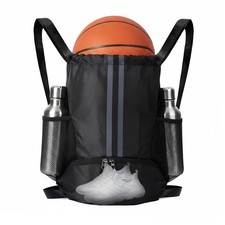 Sports Drawstring Backpack with Shoes Compartment, String Gym Bag with Wet Pr...