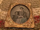 ORIGINAL PATRIOTIC WOMAN w/ 11 STRIPE AMERICAN Civil War Era Flag Tintype Photo