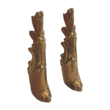 Ornement Bronze Meuble Ancien 2 Sabots Pieds De Meuble Style Louis XIV.
