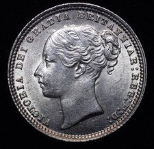 1872 Victoria SHILLING, Young Head Silver Coin - SUPERB