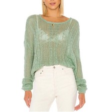 Free People Fresh Mint Cable Knit Sweater S