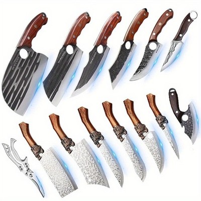 14PCS Stainless Steel Kitchen Knife Set Boning Knife Sashimi Knife Chopper Knife