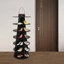 Rotating Shoe Rack Spinning Display Shelf 360° Revolving Shoes Storage Organizer