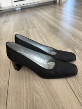 Vintage Stuart Weitzman Pumps Black Size 7 Square Toe Block Heel