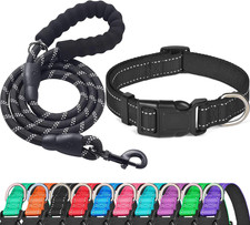 Reflective Dog Collar Padded with Soft Neoprene Breathable Adjustable Nylon Dog
