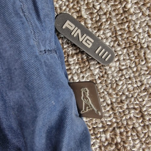 PING Mens Large Blue Windcheater Full Zip Logo Bomber Jacket ** Please Read ** - Picture 4 of 16