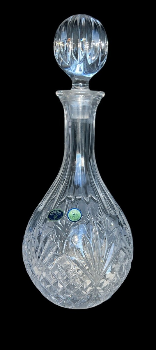 Bohemia Decanter Over 24%PbO Lead Crystal Made in Czech Republic