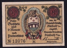 Simbach am Inn: 50 Pfennig 1918 o.A. - KN 5-stellig