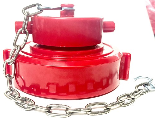 Fire Hose/Hydrant 2-1/2" Female x 1-1/2" Male NST Reducer with Poly Cap & Chain - Picture 8 of 8