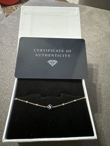 14K Solid Yellow Gold Station Bracelet For Women - 7” Adjustable - Picture 2 of 4