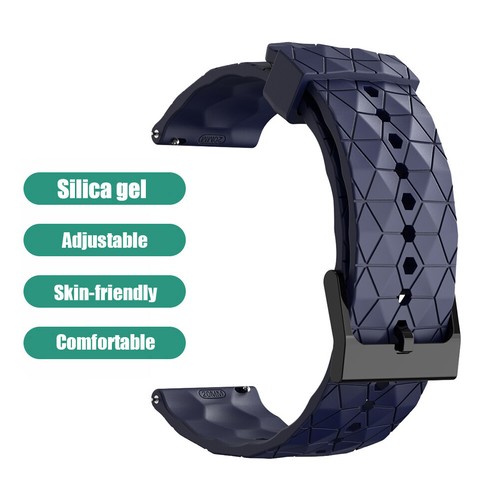 Cintura in silicone per smartwatch con motivo calcio per orologio GT3 42mm (blu - Zdjęcie 7 z 8