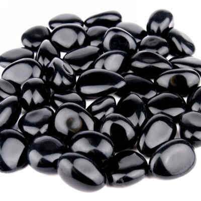 Obsidian schwarz Trommelsteine handpoliert Ø ca. 30   40 mm AAA - Qualität