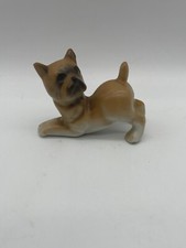 Vintage Ceramic Mid Century Brown Boxer Dog Figurine Japan 3-1/2"