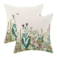 Sage Plant Pillow Covers 18 X 18 Inch Set of 2, Spring 18 " X 18 " Green Floral