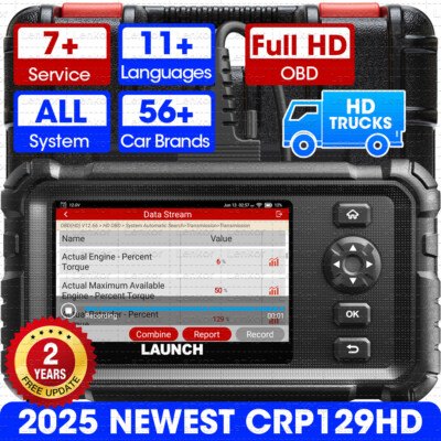2025 LAUNCH CRP129 HD Elite Heavy Duty Truck Scanner Full System Diagnostic Tool