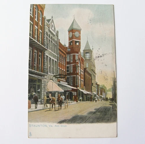V997:: Posted 1908, Main Street, Staunton Virginia, Augusta County