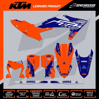KTM MX Grafik Kit Motocross Grafik SX SXF EXC EXCF 125-500 HARD ENDURO BLU