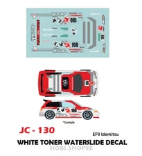 JC-9130 White Toner Waterslide Decals EF9 IDEMITSU For Custom 1:64 Hot Wheels