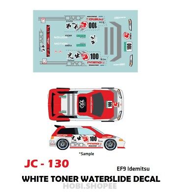 JC-9228 White Toner Waterslide Decals> CIVIC > For Custom 1:64 