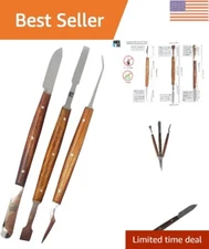 Versatile 3D Printing Clean-Up Kit with Ergonomic Wooden Handles - 3 Pieces