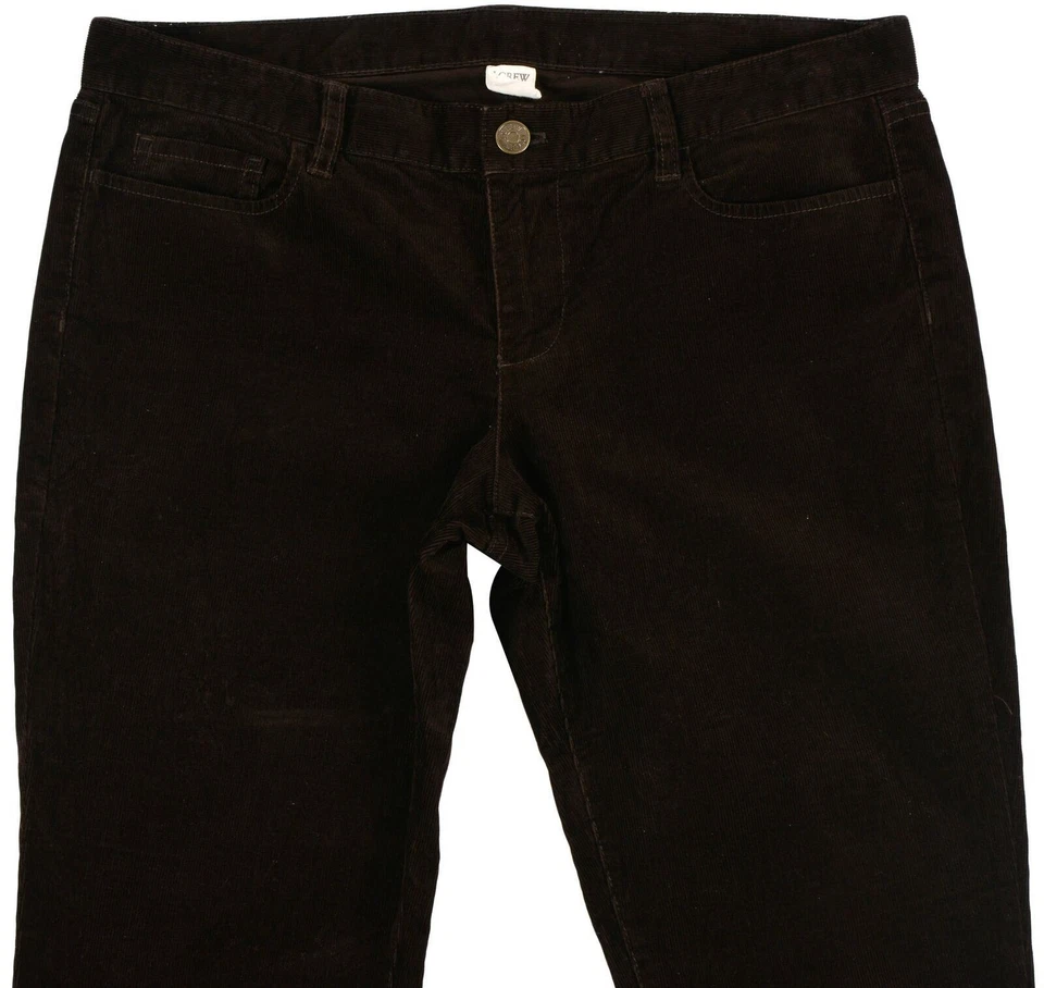 Pantalone donna J.Crew pantalone dritto marrone scuro cotone tasca bottoni zi... - Immagine 3 di 4