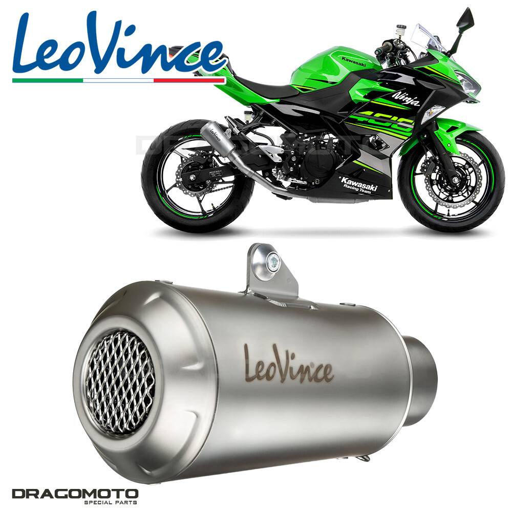 Pot d'échappement Leovince LV-10 en inox pour booster le son de la Ninja 500 2024