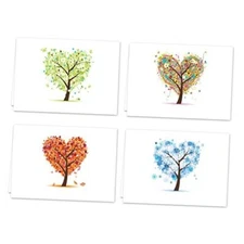 Seasons of Life Note Card Assortment Pack/Set Of 24 Greeting Cards And White 