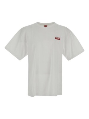 KENZO Paris Men's Short Sleeve Crew Neck White Oversized Logo Tee