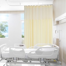 Room Divider Curtain Panel Privacy Screen Curtain Thermal Insulated W/ Mesh Top