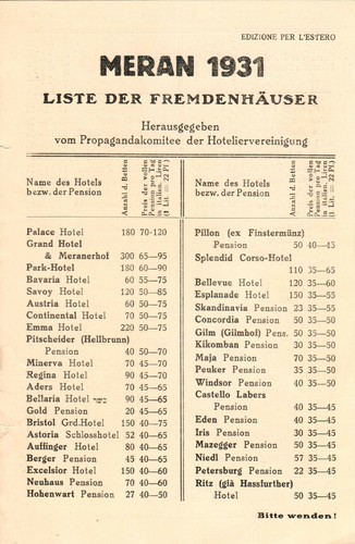 Italy, 1931, Vintage Tourism Guide / Advertising Brochure - Merano (16 pg) - Picture 10 of 11