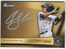 2013 Bowman Victory Gold Autograph Auto Carlos Correa Rookie RC /10