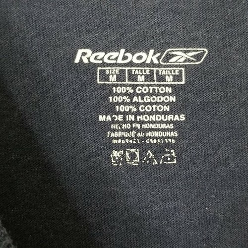Reebok Men's Medium NFL Rams Navy Blue T-Shirt Football Fan Hole Flaw READ - Picture 3 of 5