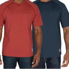 Rugged Elements Men's 2-Pack Cotton Blend Tee Shirts - Red & Navy - Small - New 