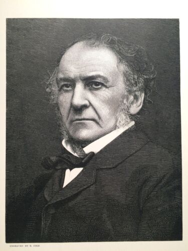 Antik 1897 William E. Gladstone, UK Premierminister Gravur Porträtdruck - Bild 2 von 6