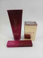 (Lotto di 3) Avon Velvet Eau De Parfum Set Regalo Spray Lozione Corpo Taglia Viaggio **