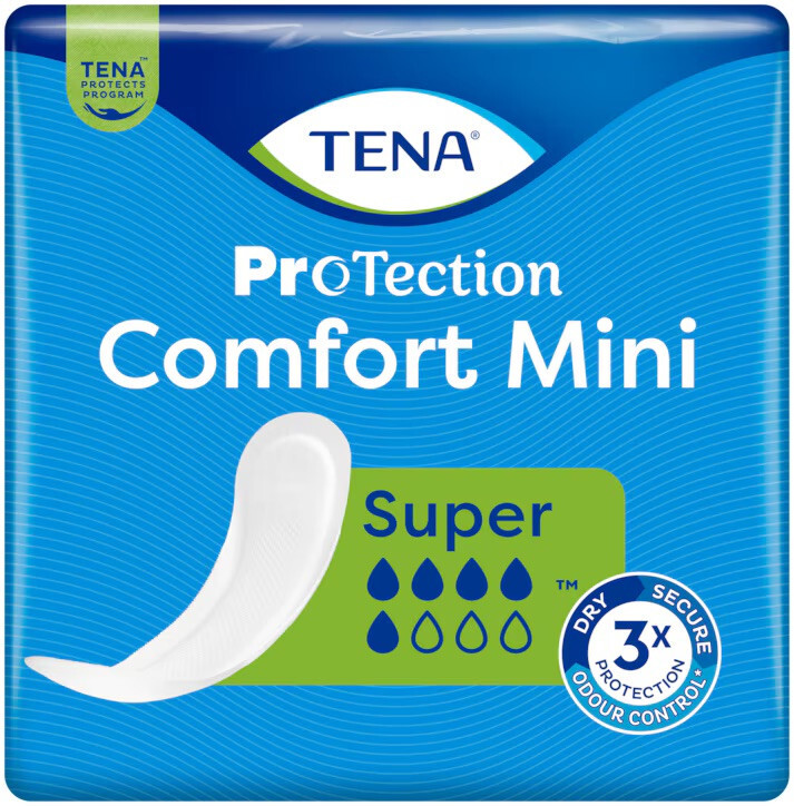 60 TENA Comfort Mini Super - 2 Packs of 30 - Incontinence Pads - 800ml