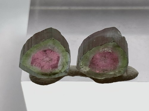 Finest Watermelon Pair Tourmaline Slices From Afghanistan - Picture 3 of 6