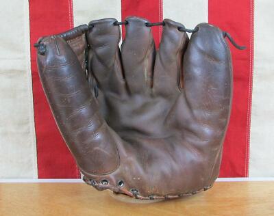 Vintage 1950s Wilson Leather Baseball Glove Fielders Mitt Ted