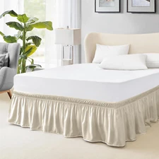 Freshculture King Bed Skirt, Dust Ruffle for King Size Bed, Easy Fit with 18-Inc