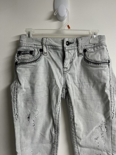 Rock Revival Celinda Jeans Women Ankle Skinny Size 26 Light Distressed - Picture 3 of 13