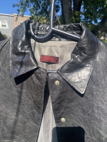 Vintage Grintza Women's Size 40 Black Genuine Leather Snap Jacket Fits XS - Picture 2 of 9