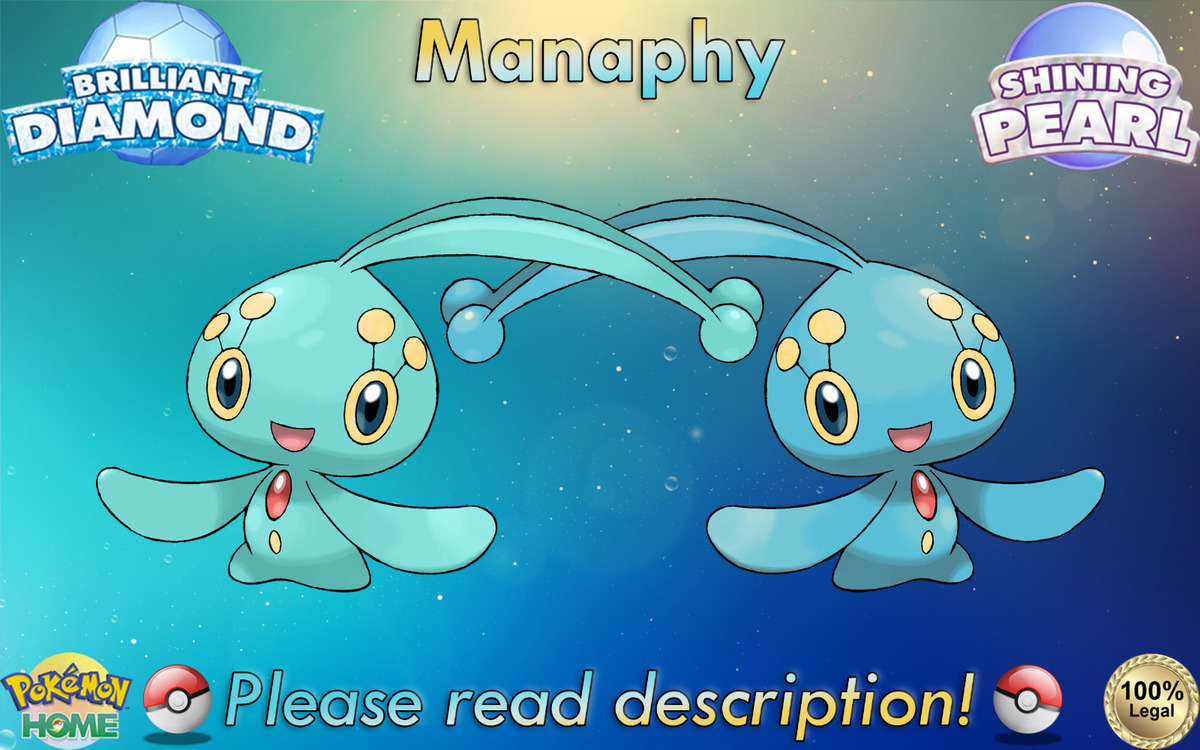 Pokemon Brilliant Diamond and Shining Pearl Manaphy and Shiny