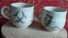 Vintage Studio Art Pottery 1984 Handmade Japanese Mother Father Small Tea Cups  — photo 1