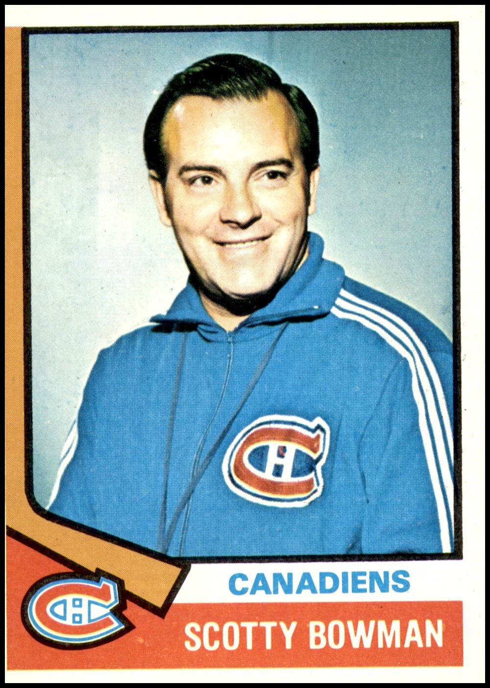 Scotty Bowman 1974-75 Topps Hockey Rookie Card RC #261 EX