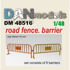 Dan Models 48516 Scale 1:48 Accessories for Diorama. Road fence. Barrier 6 pcs