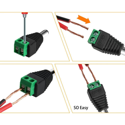 10/20 Pairs 12V DC Male+Female Power Connector 5.5x2.1mm Power Jack Plug Adapter - Picture 3 of 13