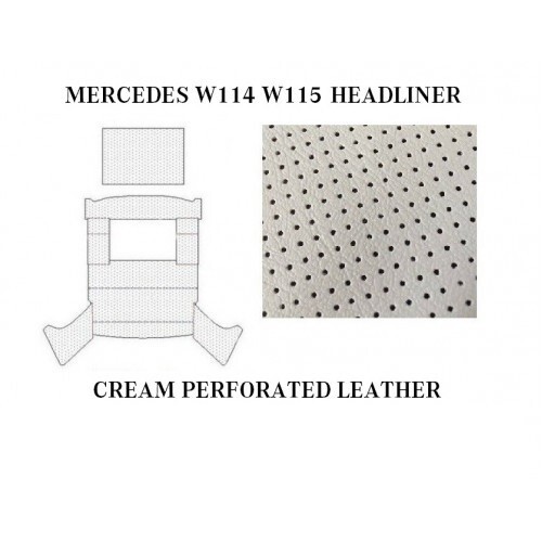 Mercedes W114 W115 Roof Ceiling Sky Headliner Cream Perforated Leather +Sunroof - Picture 1 of 6
