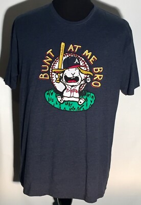Atlanta Braves MLB Baseball Team ATL Art Series Bunt at Me Bro Rabbit XL T-shirt